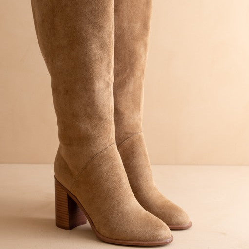 Latte Suede Knee High Boots