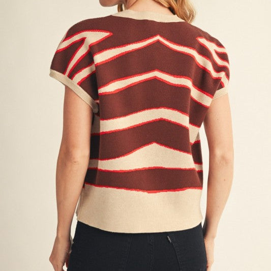 Oatmeal Zebra Knit