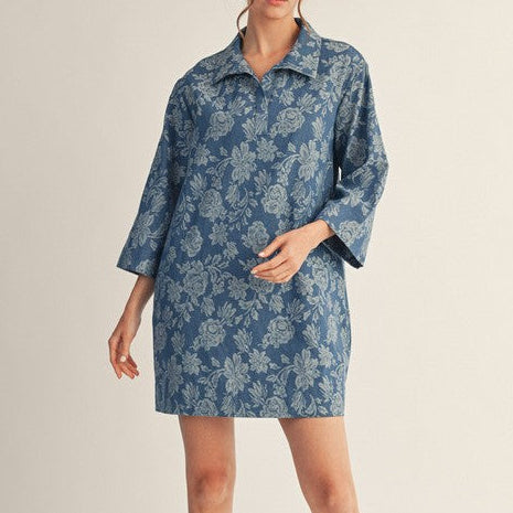Denim Floral Dress