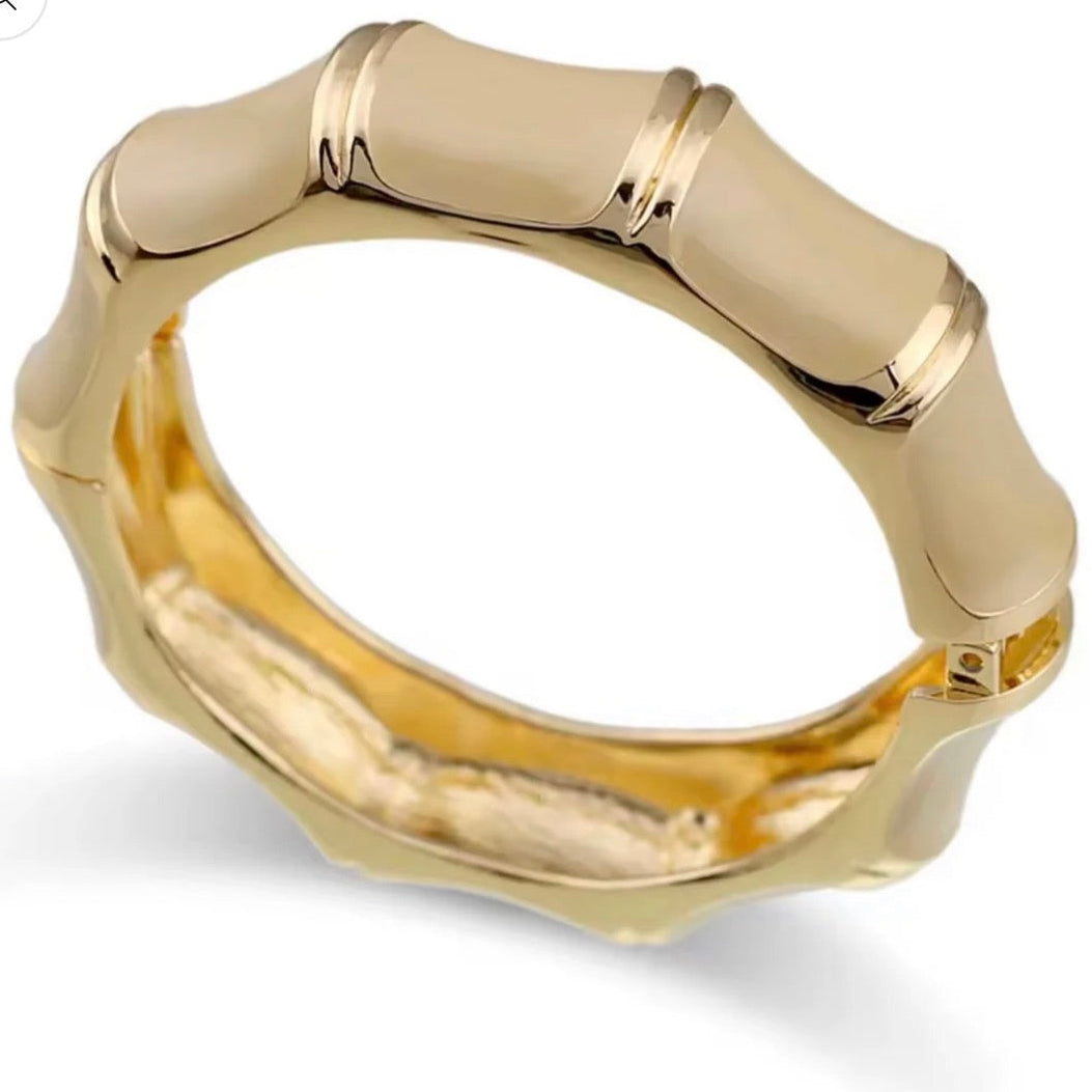 Gold Banded Enamel Bangle