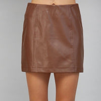 Panel Leather Skirt