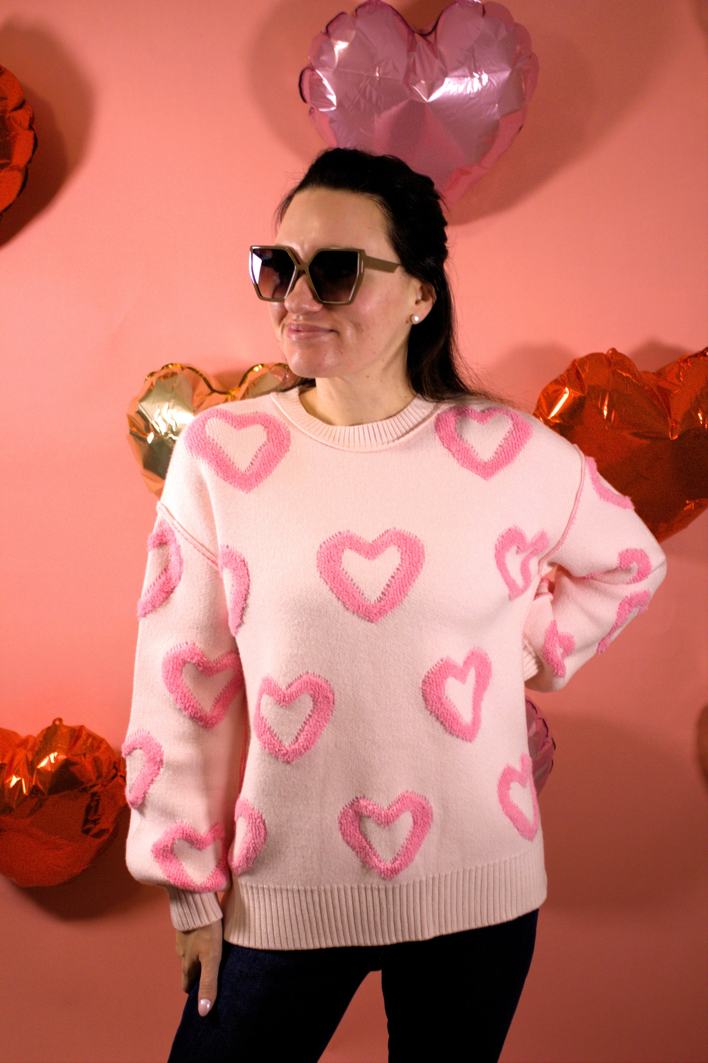 Texture Heart Sweater