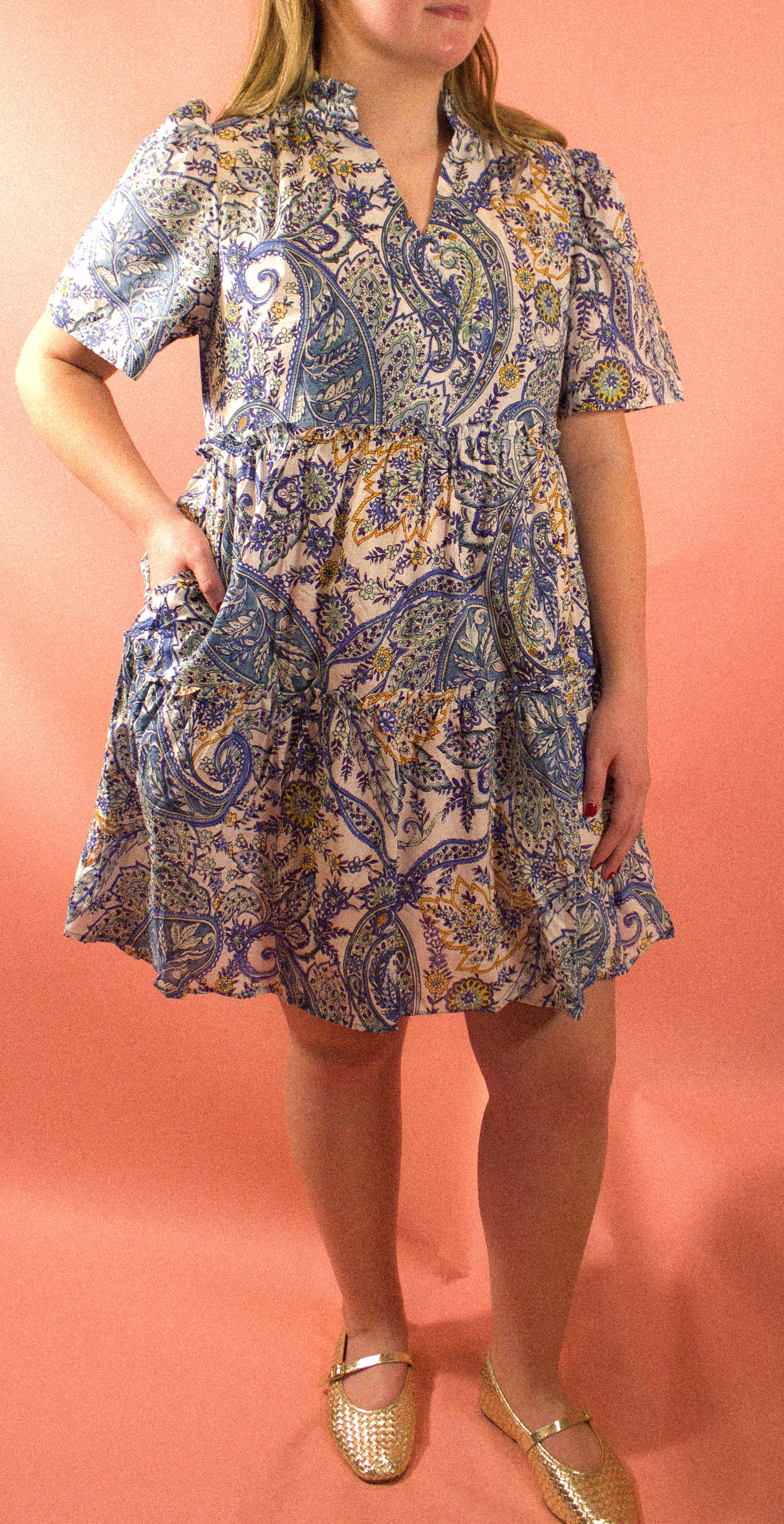 Blue Paisley Dress