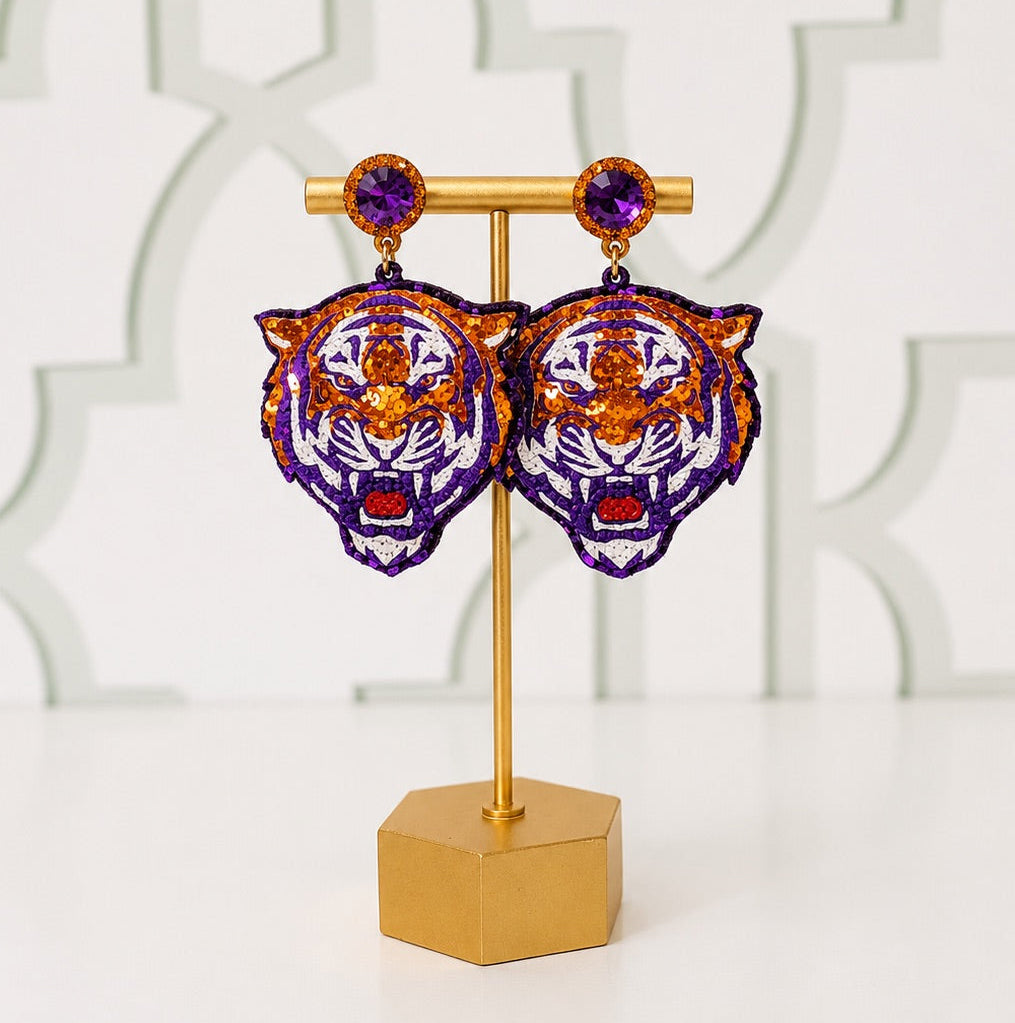 Glitter Tiger Earrings