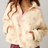 The Sweet Caroline Floral Sherpa Pullover