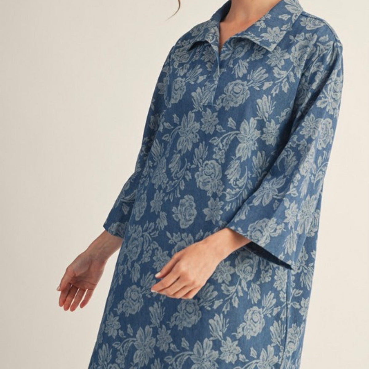 Denim Floral Dress