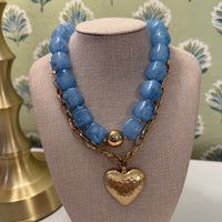 Sky Blue Beaded Necklace