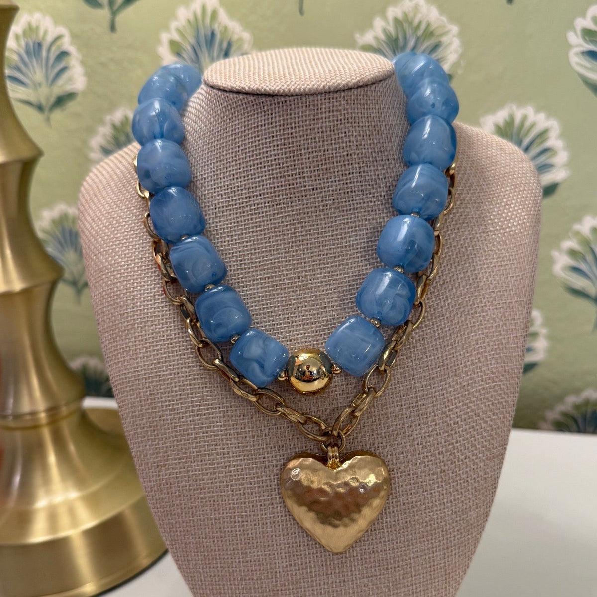 Sky Blue Beaded Necklace