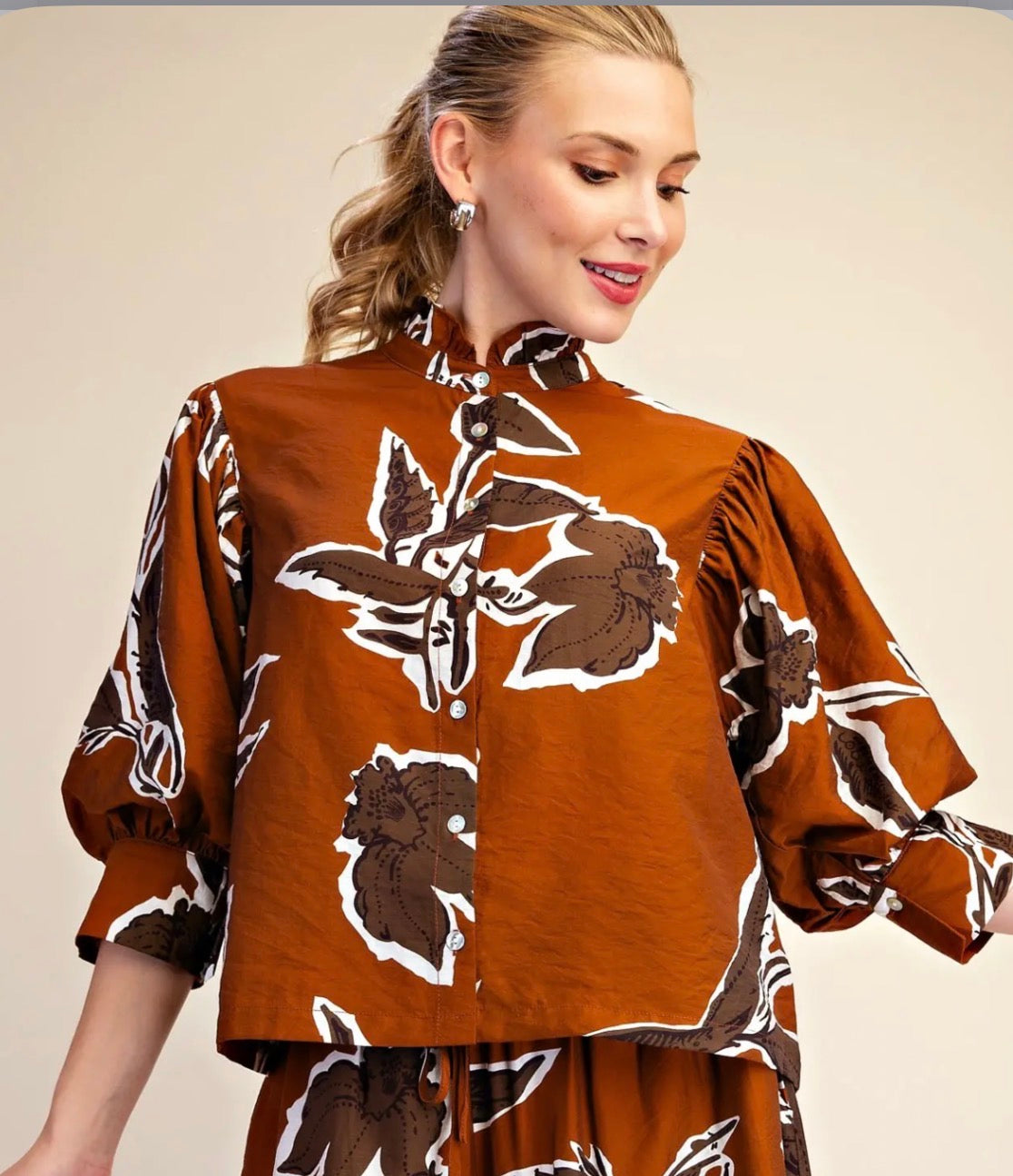 Cinnamon Puff Blouse