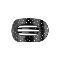 Black Polka Dot Party Medium Flat Round Hair Clip - Medium