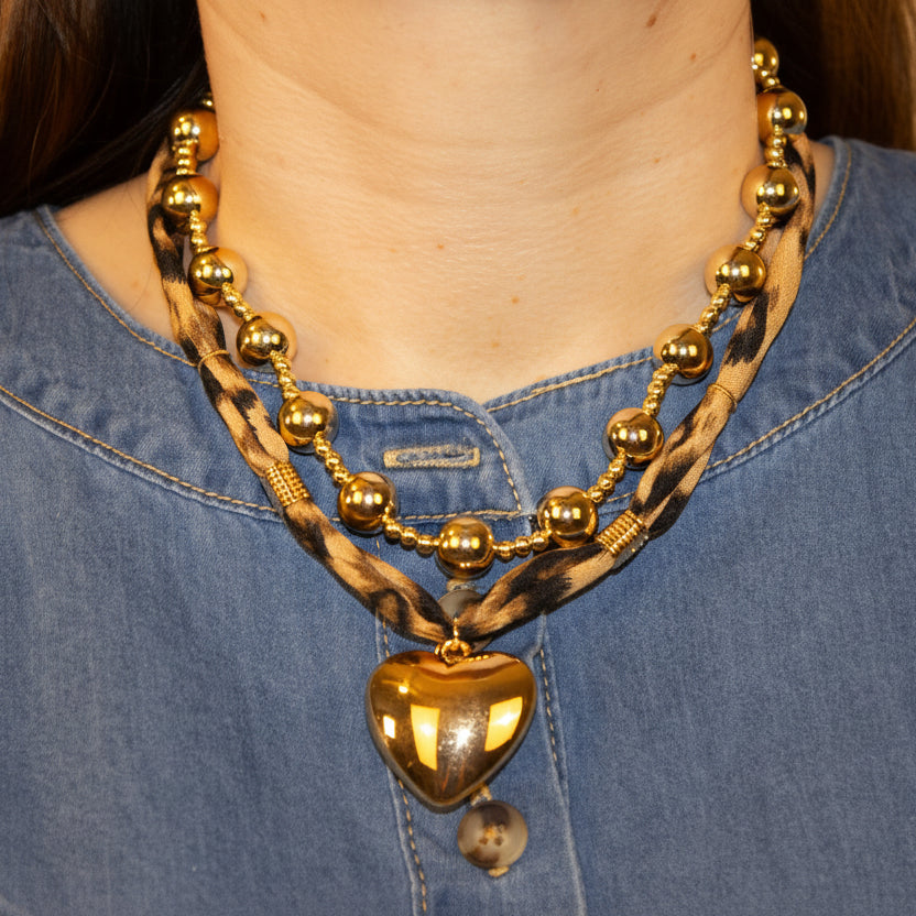 Cheetah scarf necklace