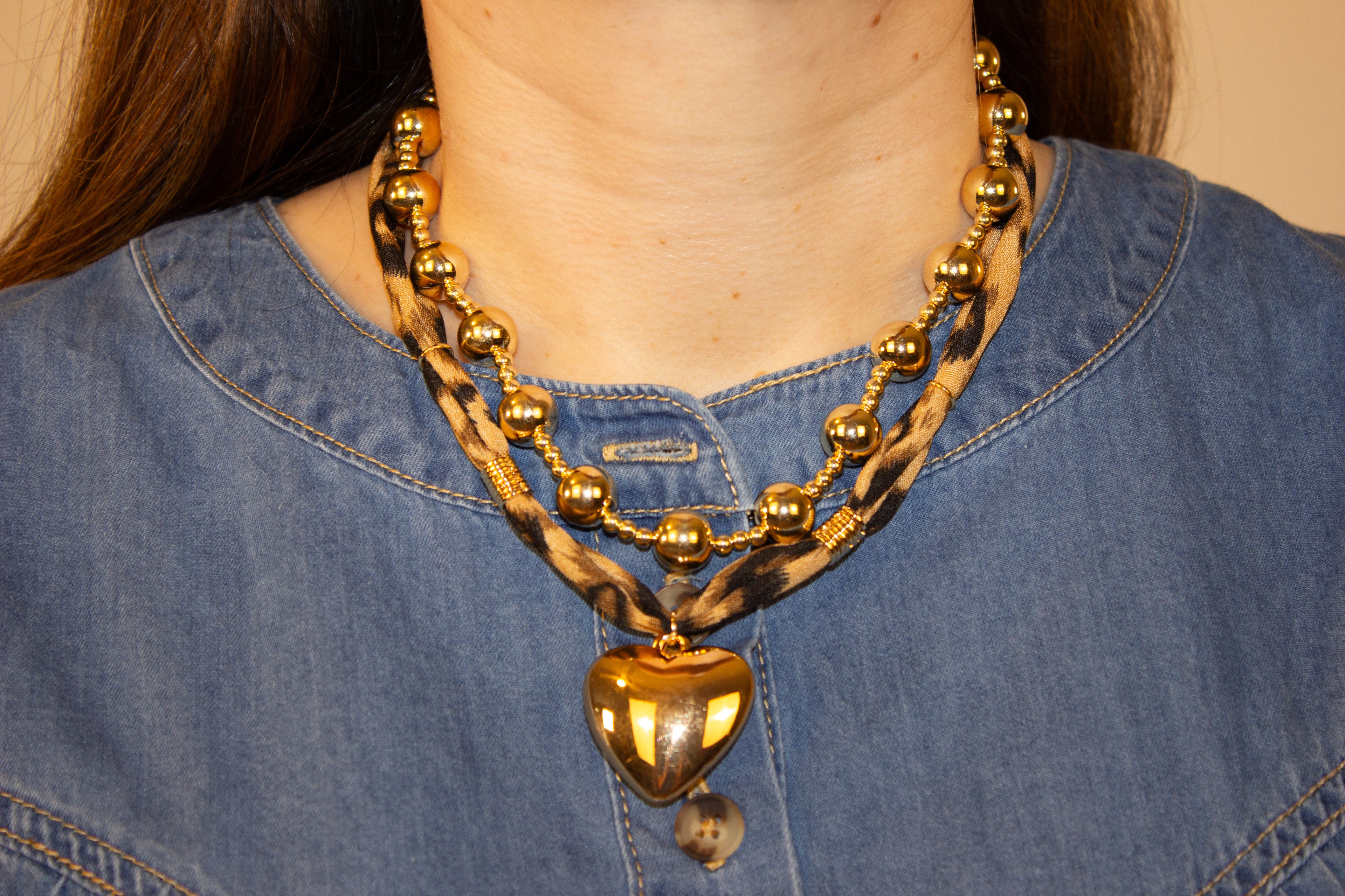 Cheetah scarf necklace