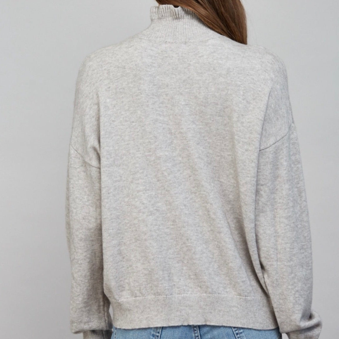 High Ruffled Neckline Knit