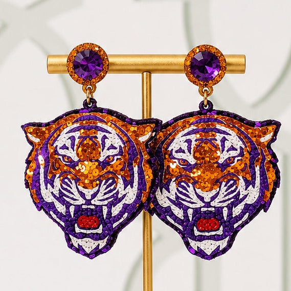 Glitter Tiger Earrings