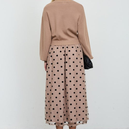 Knit Polka Dot Midi