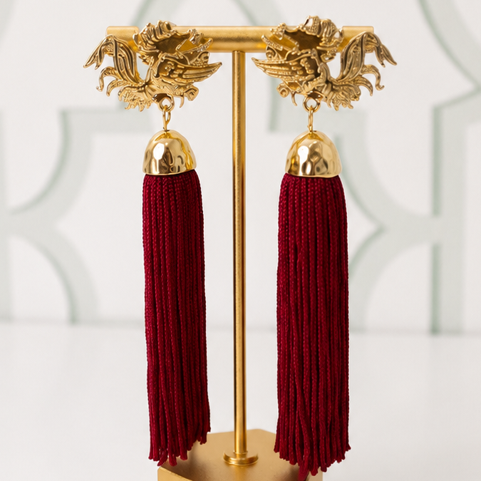 Gamecock Tassel Earrings