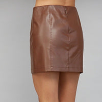 Panel Leather Skirt