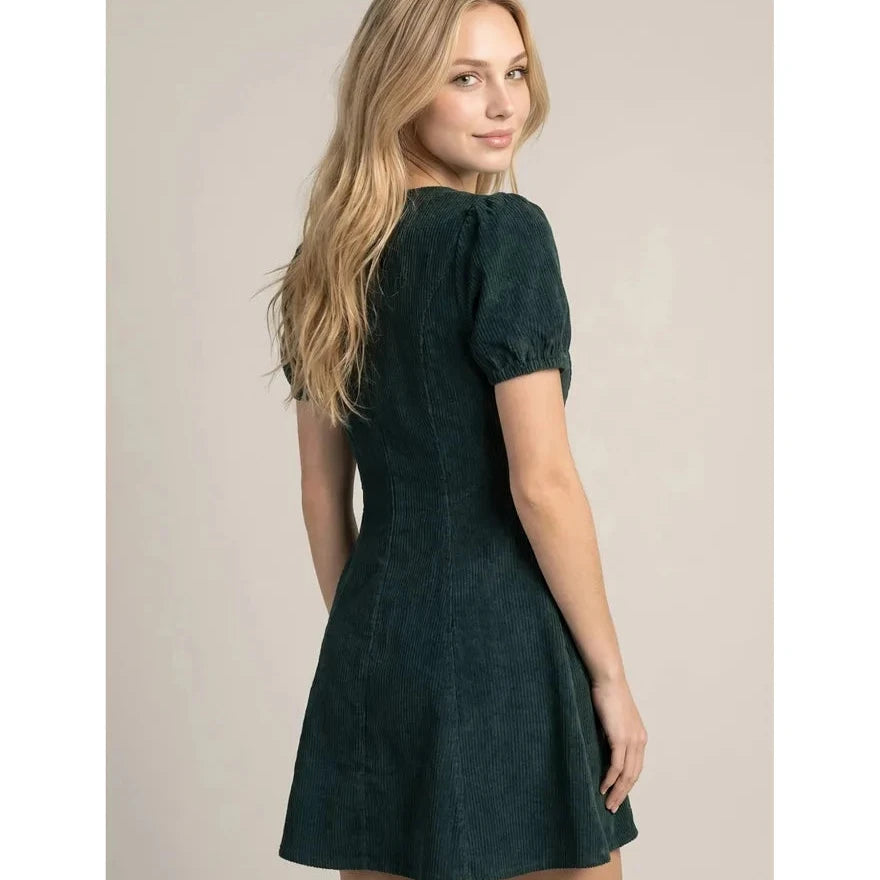 Forest Corduroy Mini Dress
