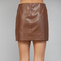 Panel Leather Skirt