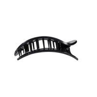 Black Polka Dot Party Medium Flat Round Hair Clip - Medium