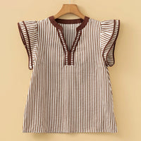Brown and cream short sleeve