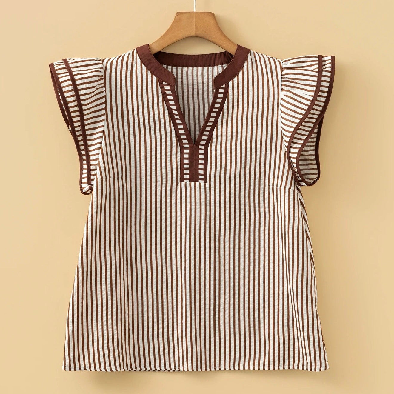 Brown and cream short sleeve