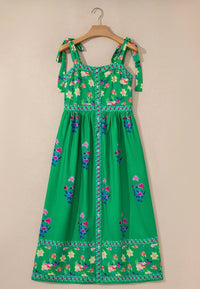 Green Floral Maxi Dress
