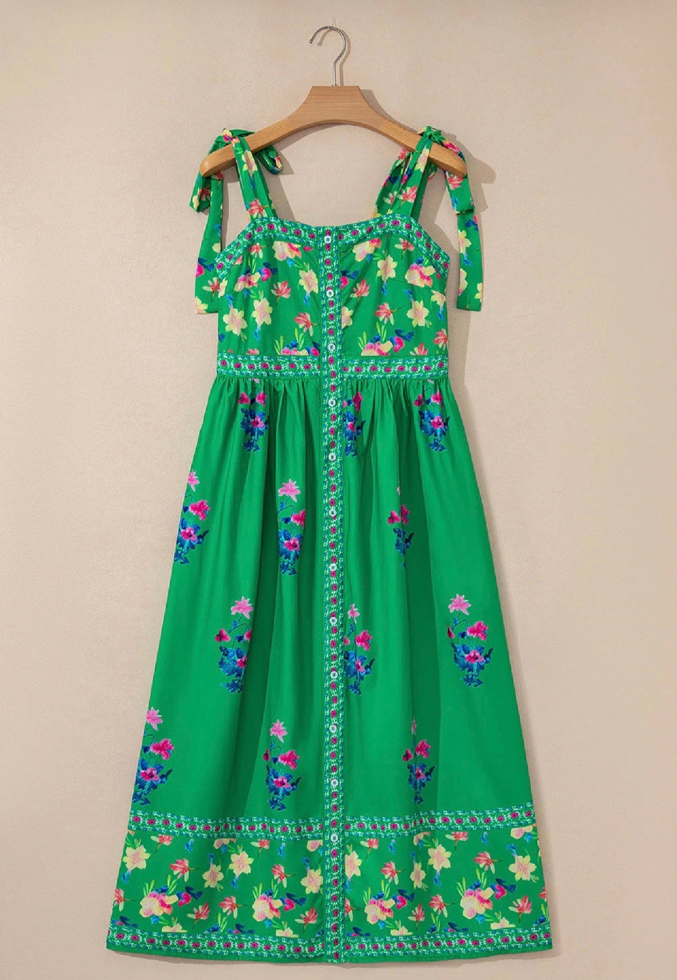 Green Floral Maxi Dress