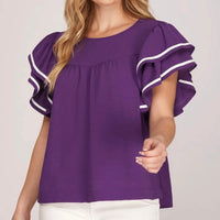 Tailgate Ruffle Blouse