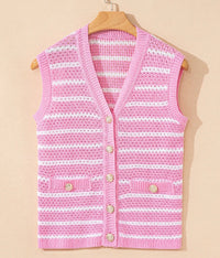 Pink and white tank