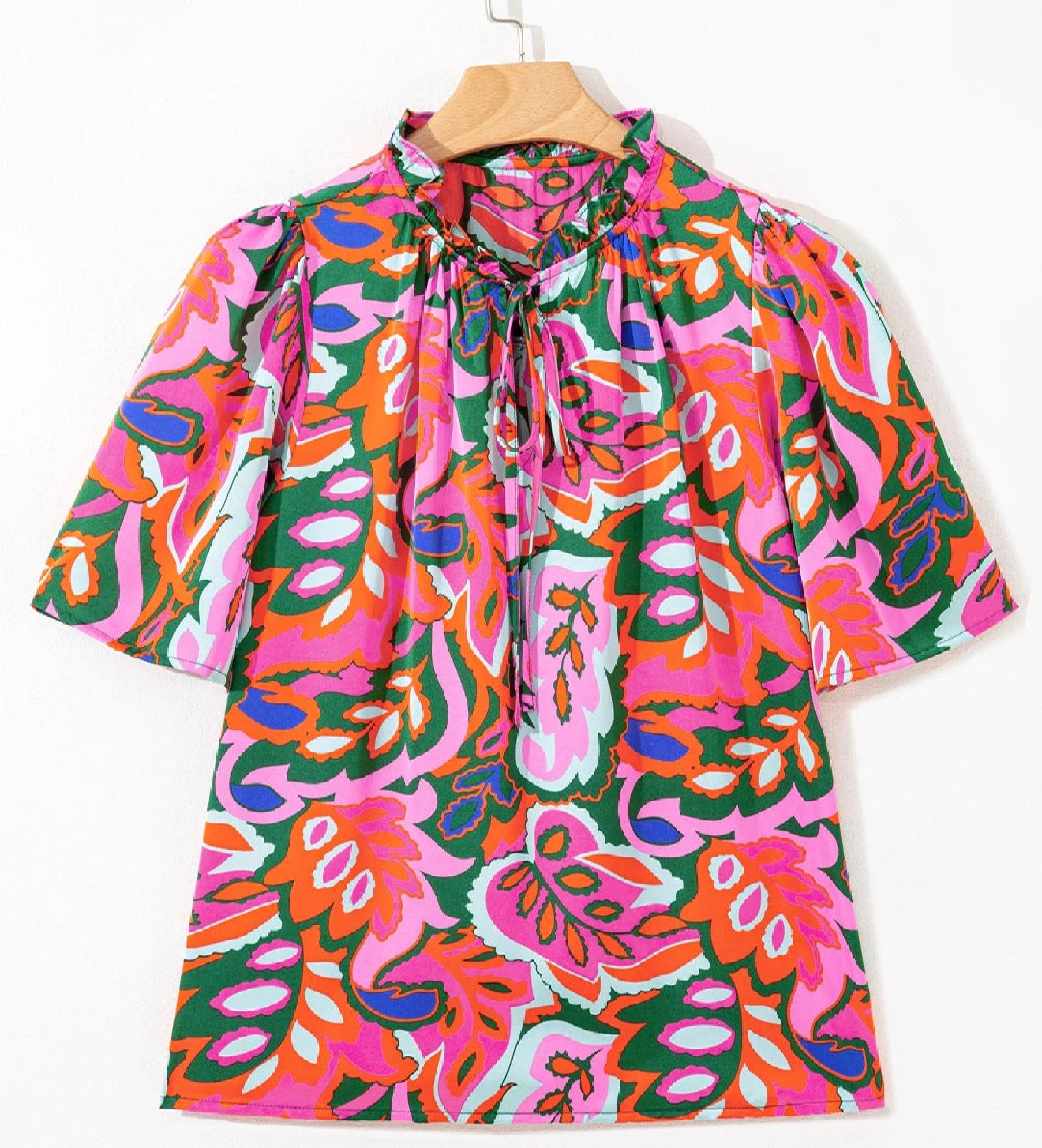 Floral silky short sleeve