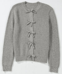 Grey bow sweater