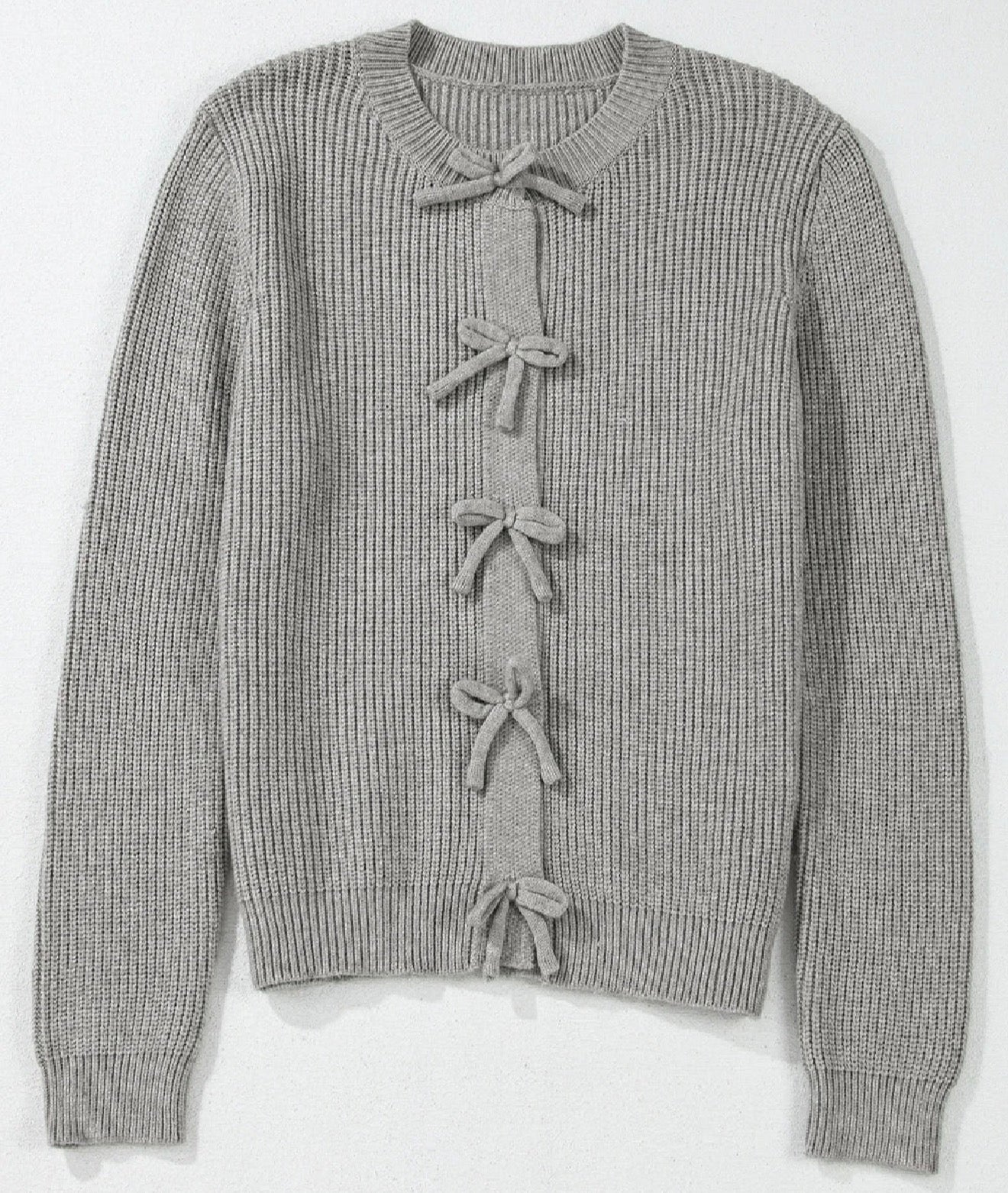 Grey bow sweater