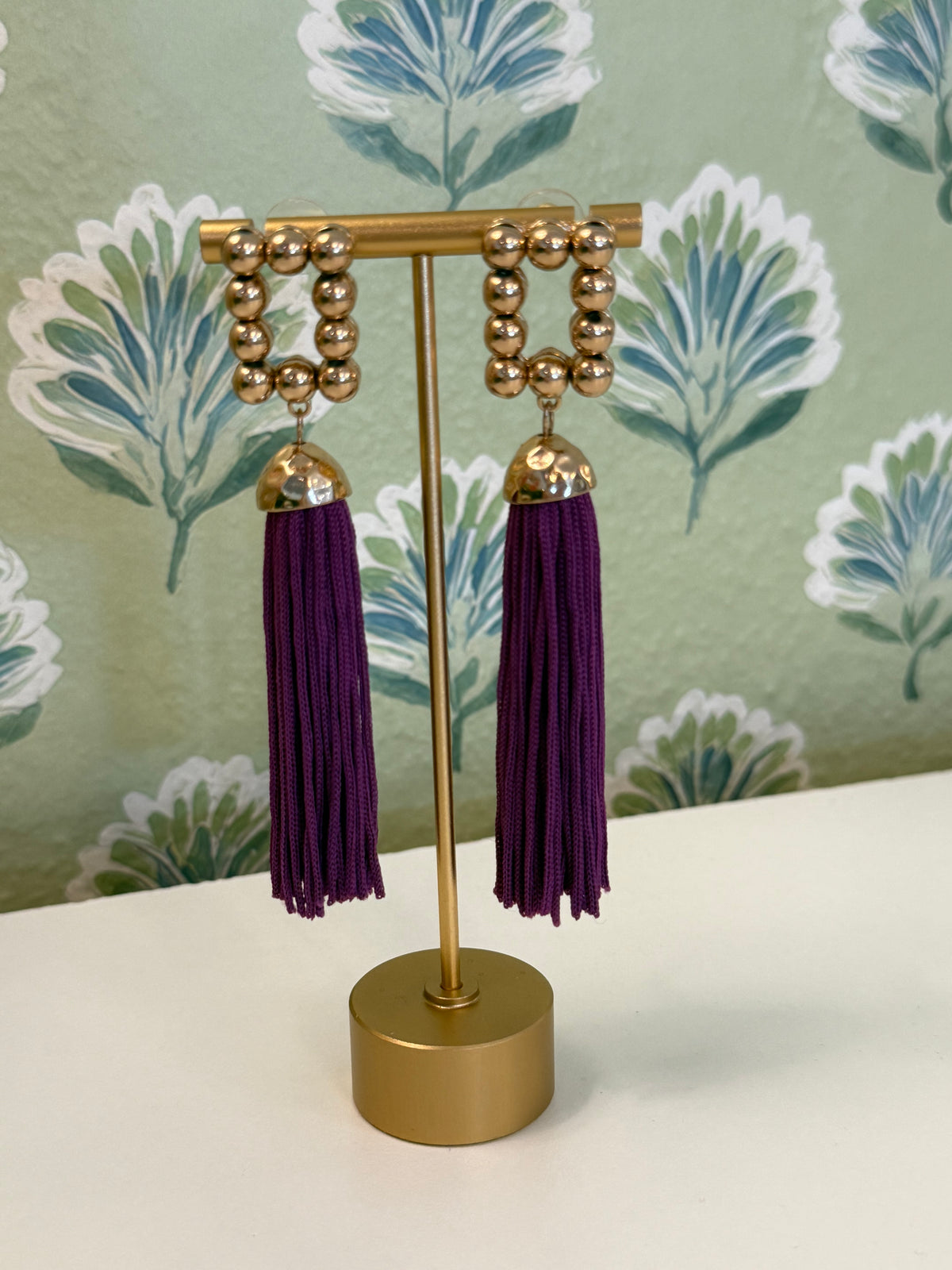 Purple Tassel Earrings