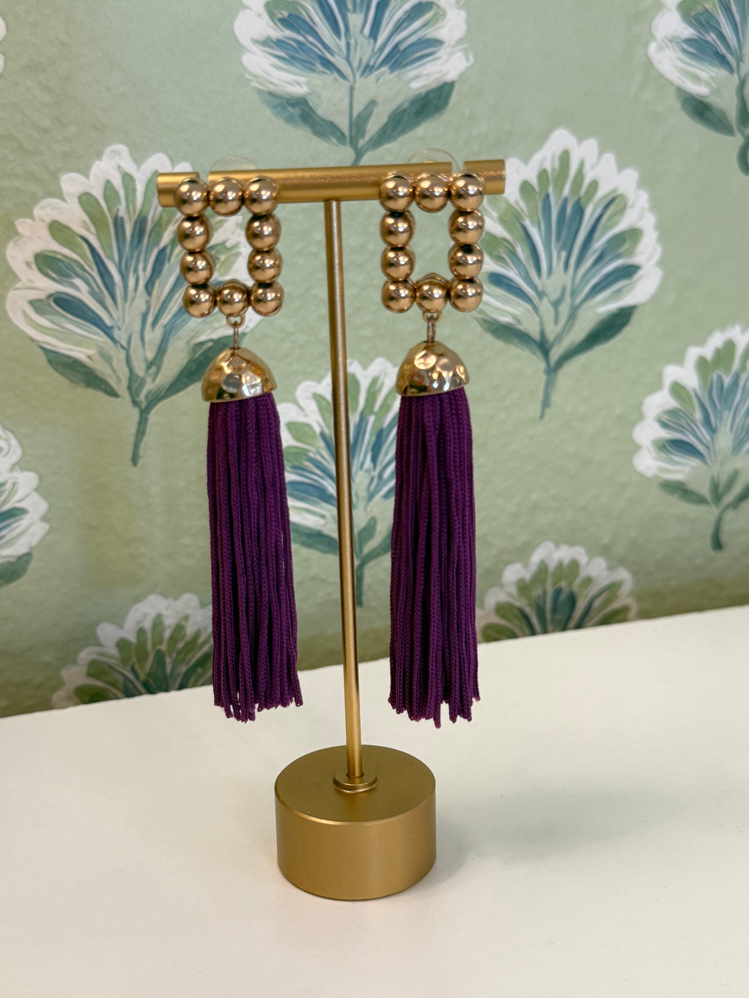 Purple Tassel Earrings