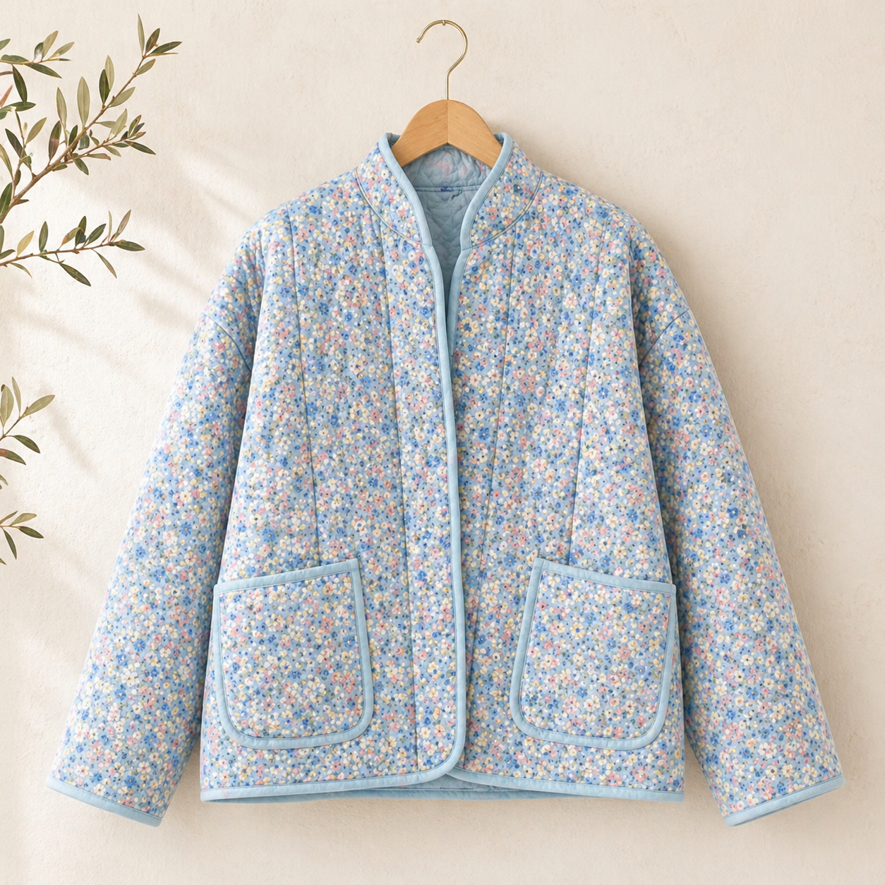 Blue Quilted Jacket