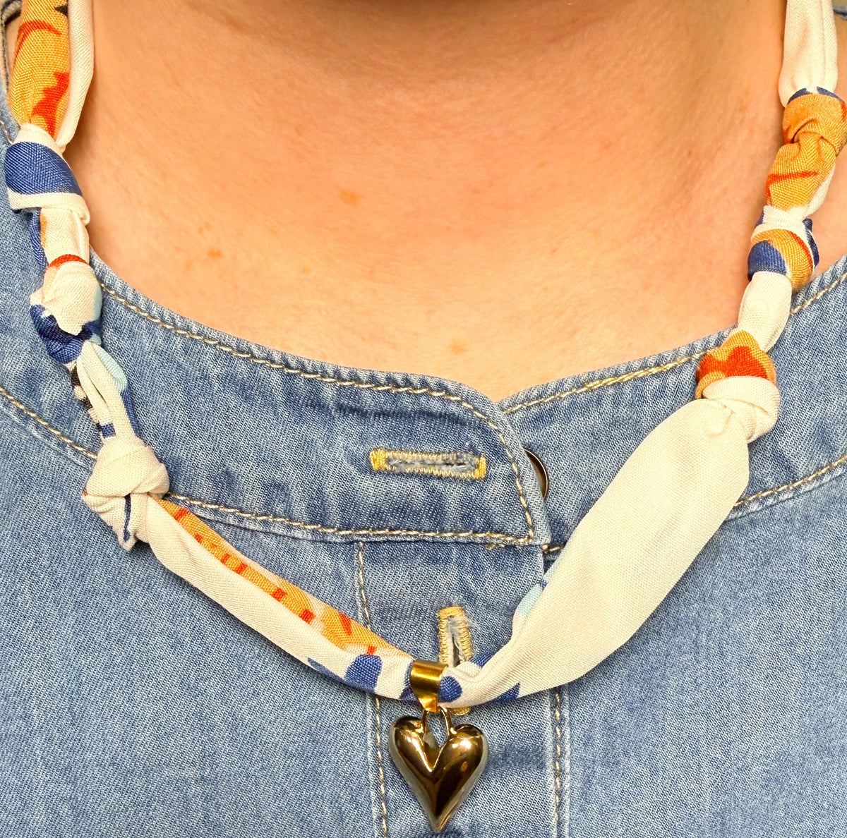 White Scarf Necklace