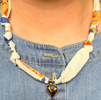 White Scarf Necklace