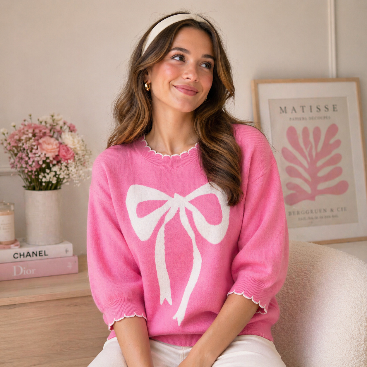 Blush Scallop Sweater