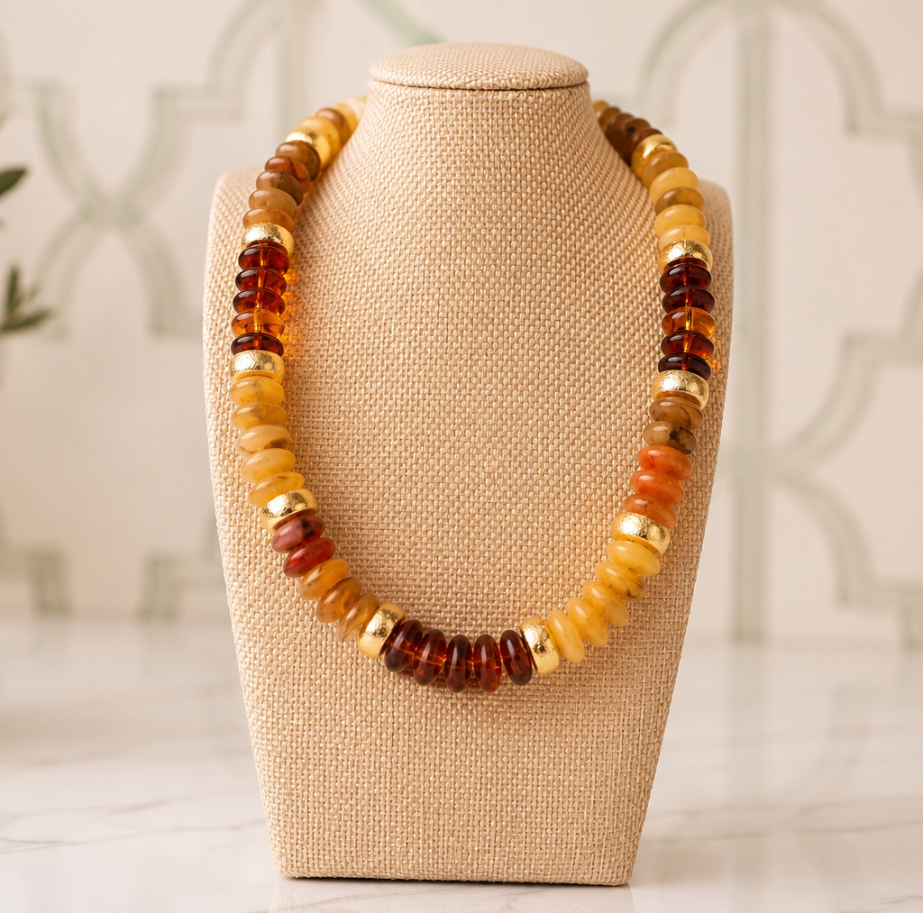 Golden Orchard Beaded Necklace