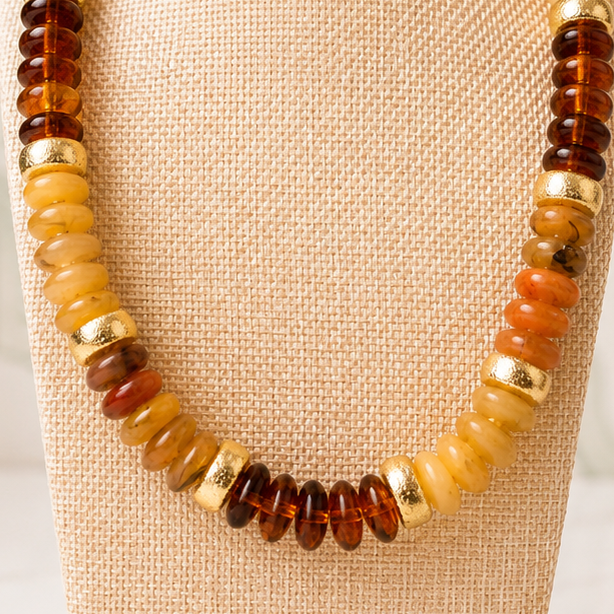 Golden Orchard Beaded Necklace