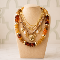 Golden Orchard Beaded Necklace
