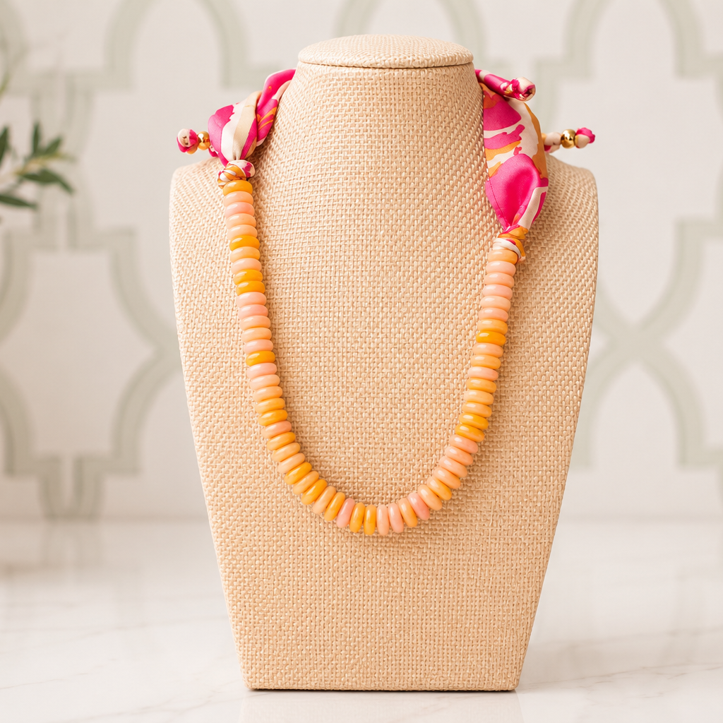 Amber Tide Scarf Necklace