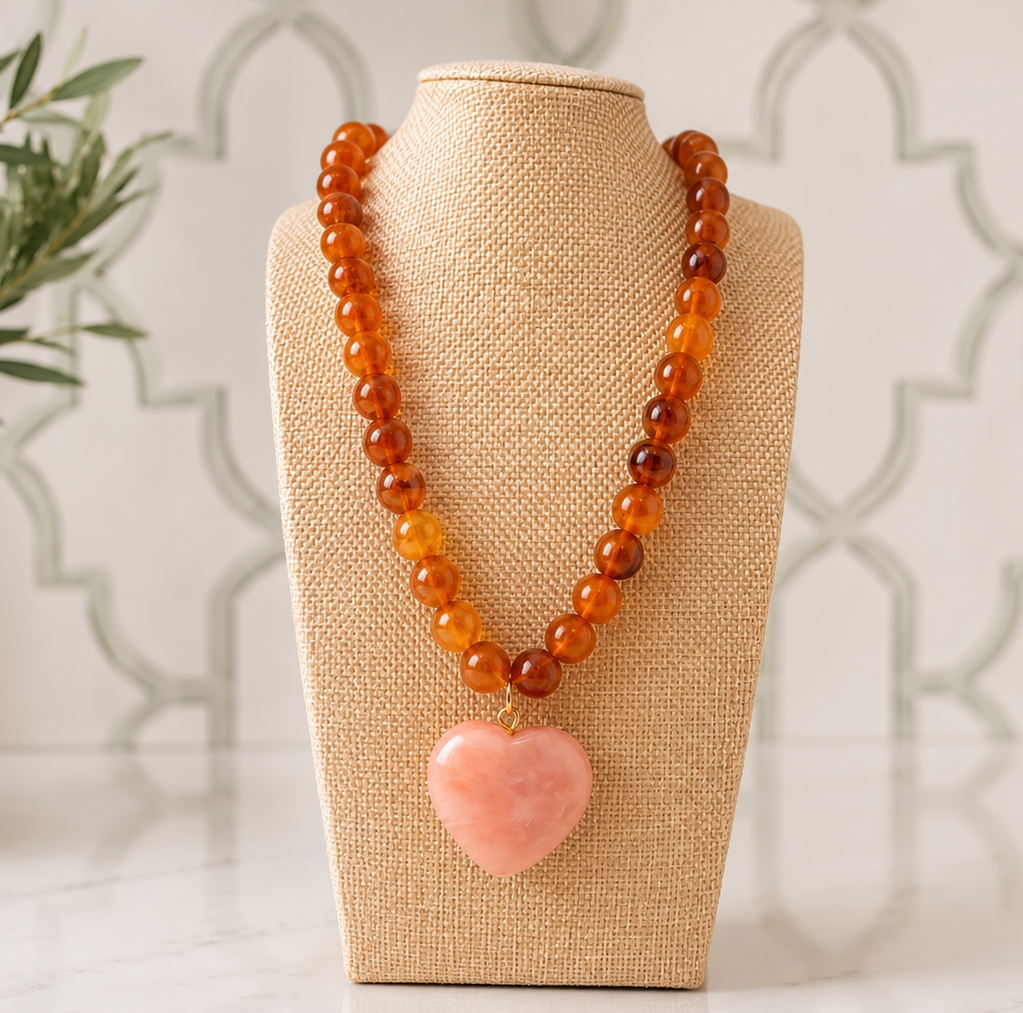 Blushing Savannah Heart Necklace