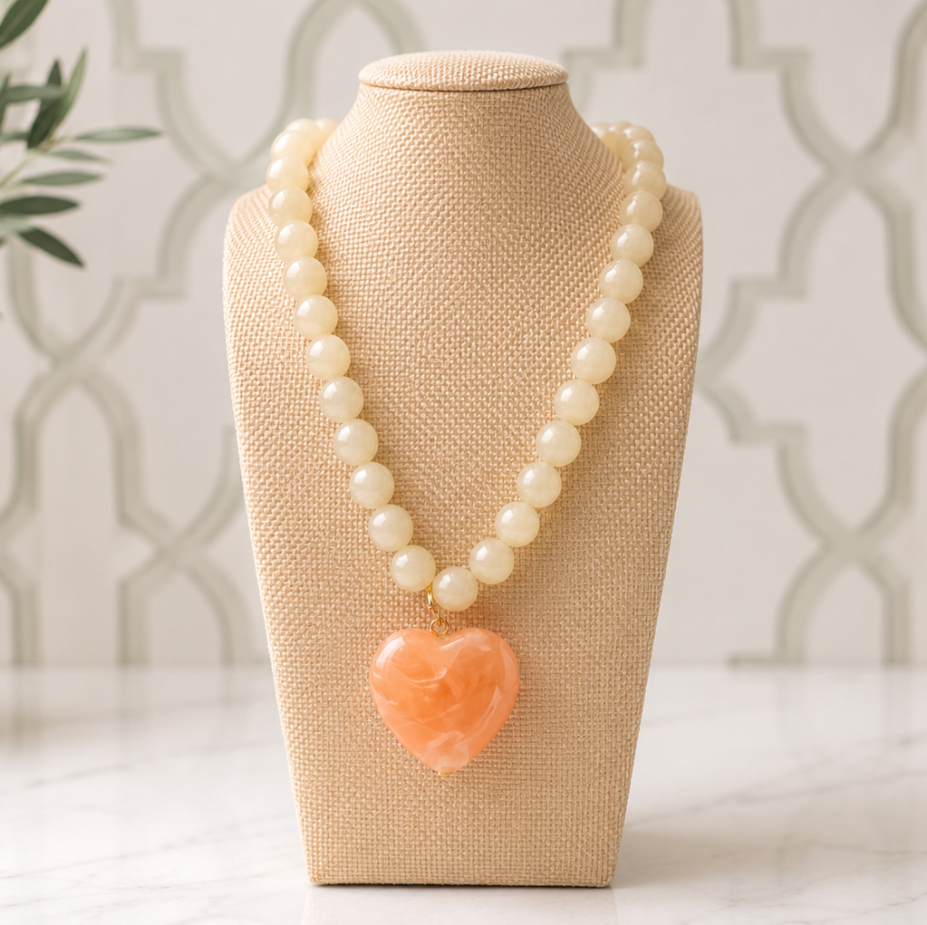 Blushing Savannah Heart Necklace
