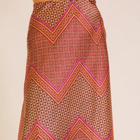 Orange Geo Midi Skirt