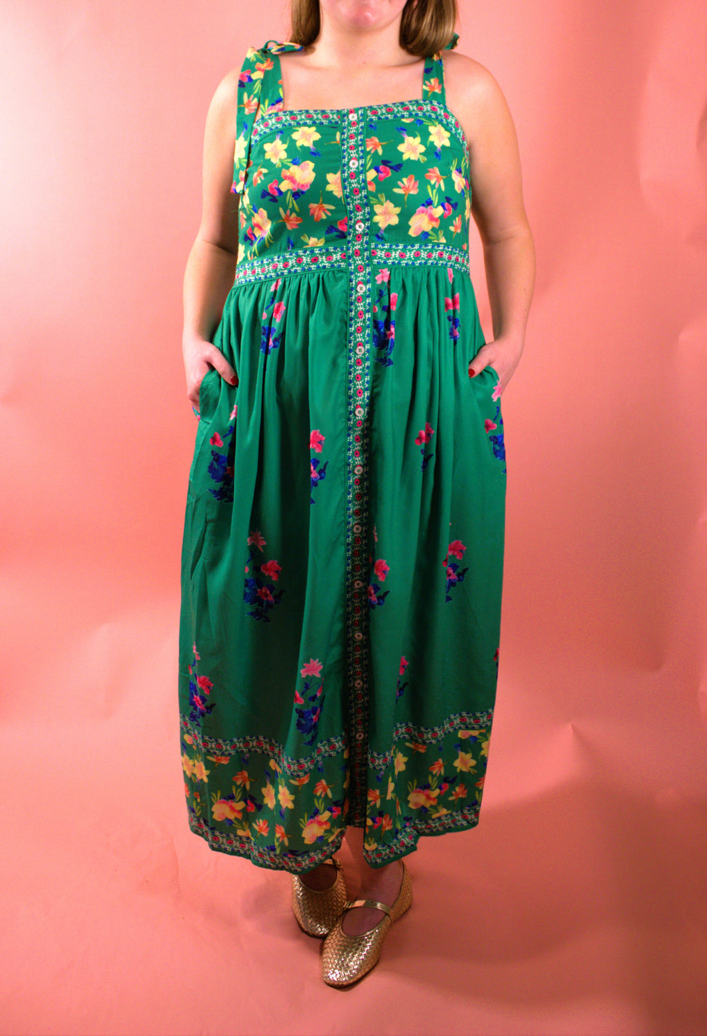 Green Floral Maxi Dress