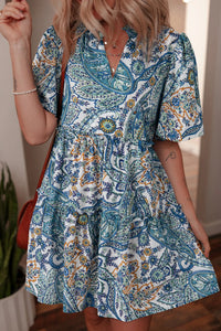 Blue Paisley Dress