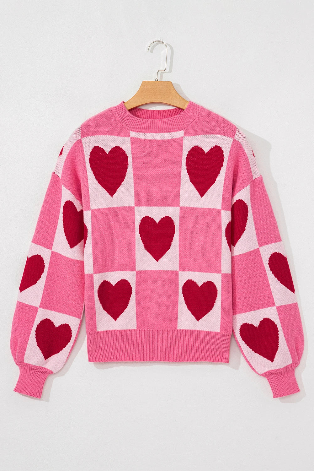 Checkered Heart Sweater