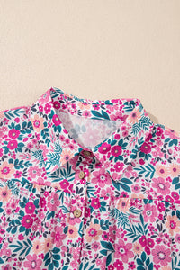 Pink collared floral dress